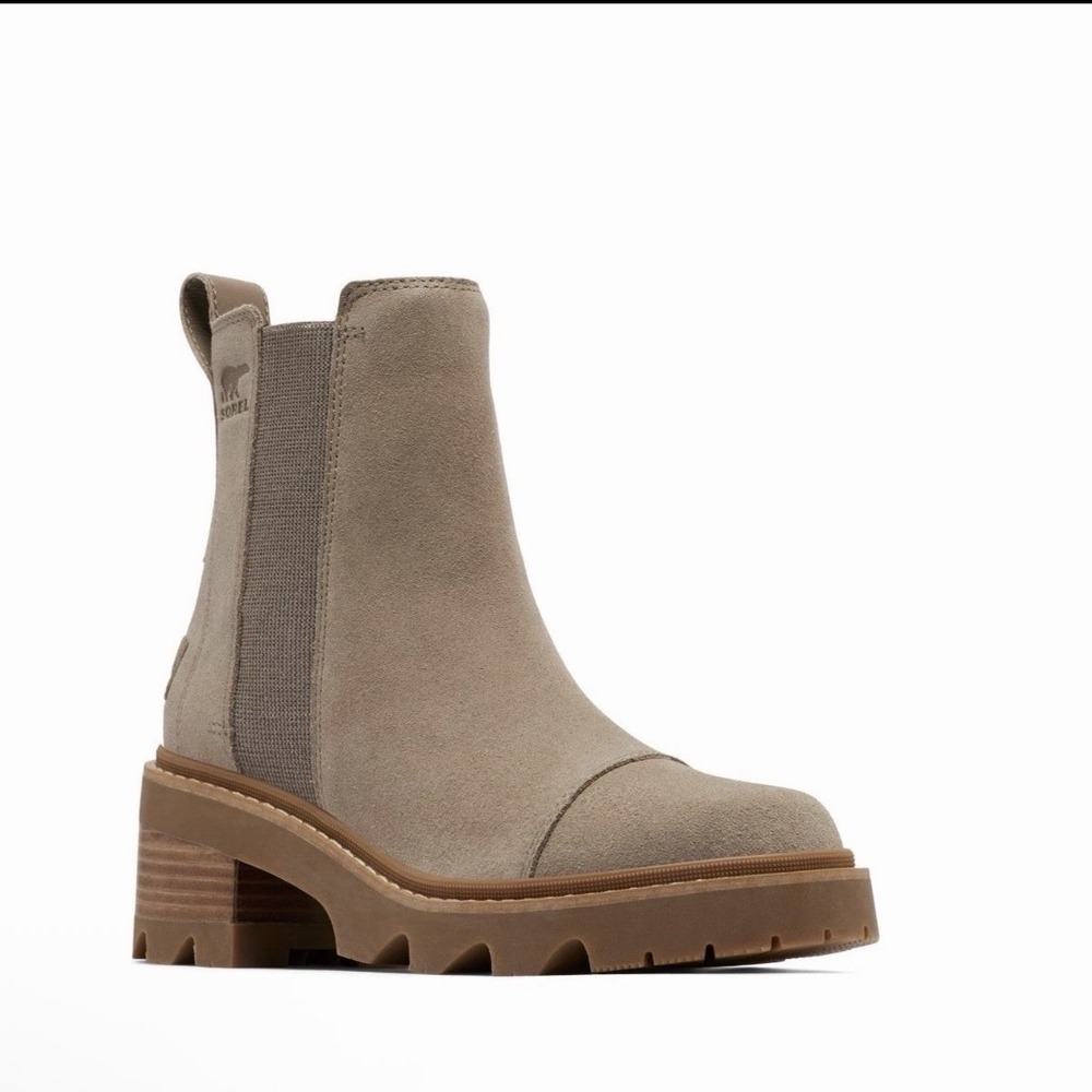 Sorel Joan Now Chelsea Boots Chunky Block Heel Size 8.5 Y2K Classic Casual